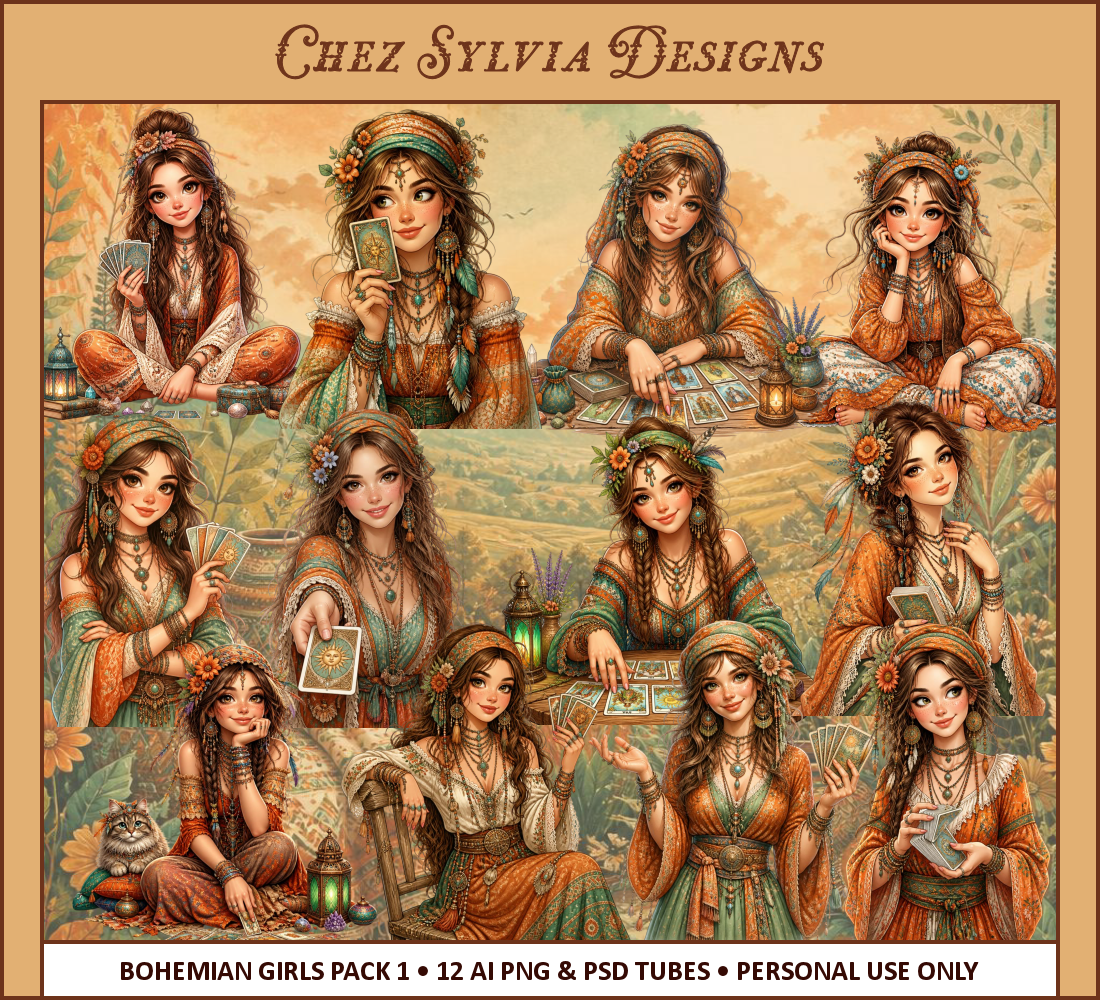(image for) CSD - 12 AI Tagger Tubes Bohemian Girl Pack 1